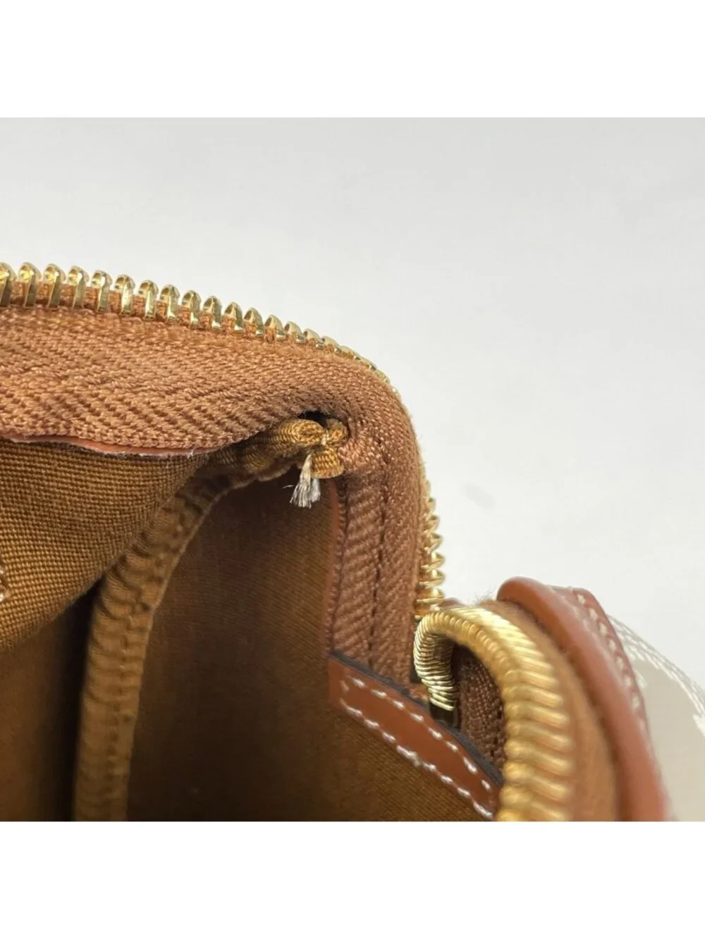 Celine Triomphe Small Boston Handbag 2-Way Beige Brown